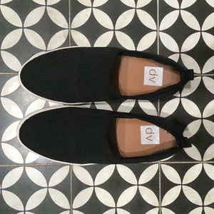 DV Dolce Vita Black Knit Slip-On Sneakers